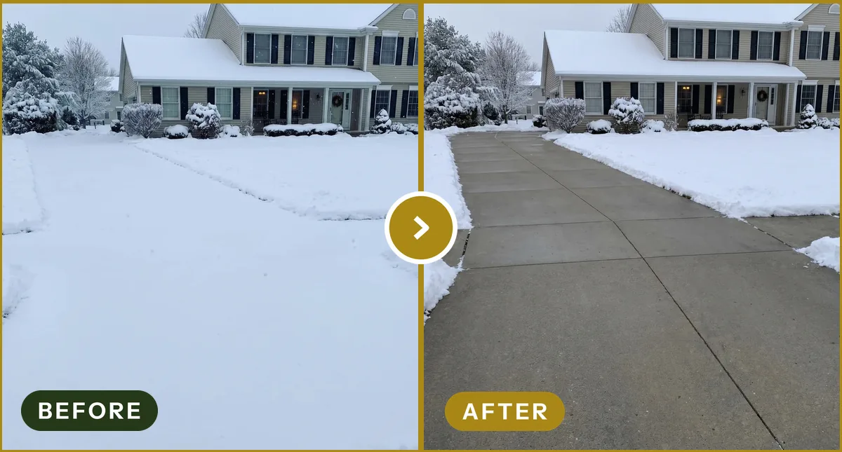 Snow Removal in Rochester Hills, MI — before and after